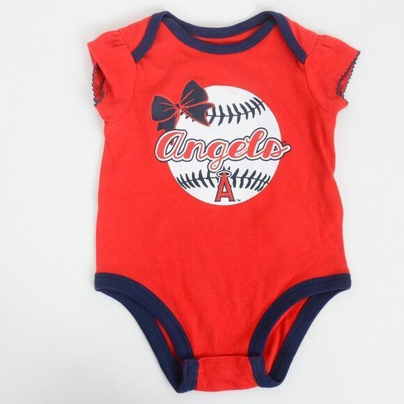 Angels Baseball Cutest Fan! MLB Girls Newborn & Infants Bodysuit Romper SET - Picture 7 of 7